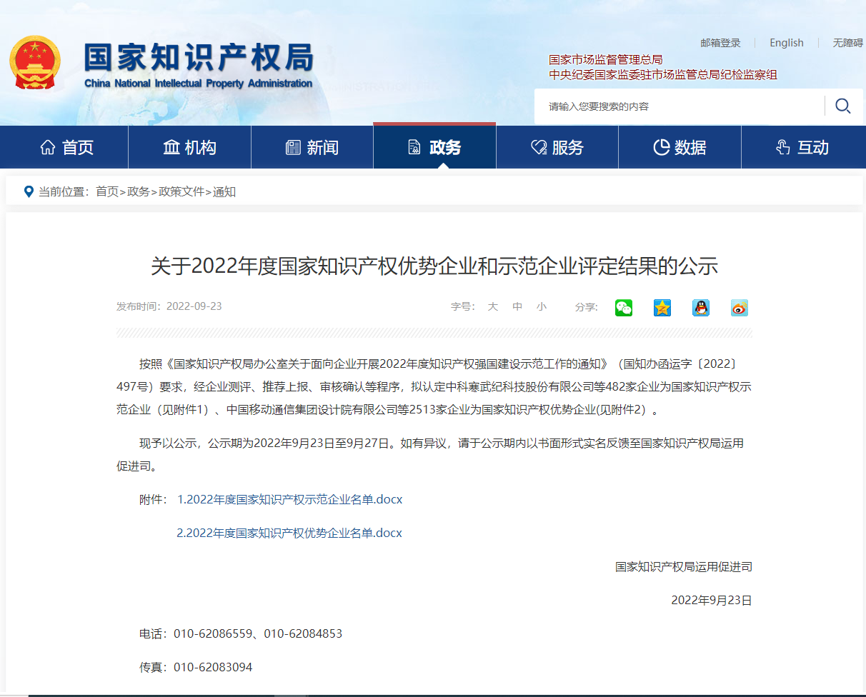 喜讯！！尊龙时凯荣获“2022年度国家知识产权优势企业”称号